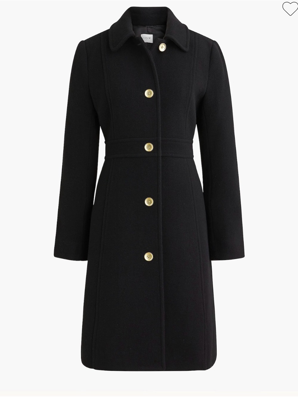 NWT | J.Crew Factory Wool-blend Lady Day Coat | Size 4 | Black